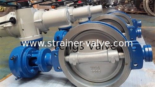 Electric actuator cast steel hard sealing eccentric wafer type butterfly valve