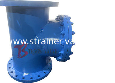 Fabricated Flanged T Type Strainer, A234 WPB Carbon Steel T Strainers, Welded Type, 20IN, Dn500, Ansi 150LB